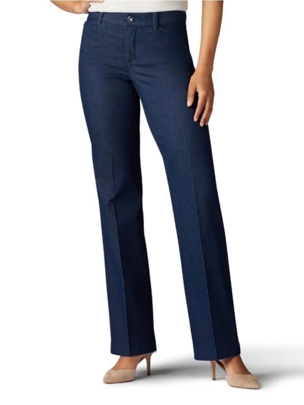 Lee Ultra Lux Comfort, Flex Motion Denim Slacks Trousers, size 8 Short